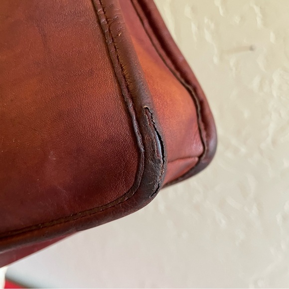 Vintage Coach Slim Satchel Compact Bonnie Cashin Brown Glove Tanned Leather - Picture 7 of 16